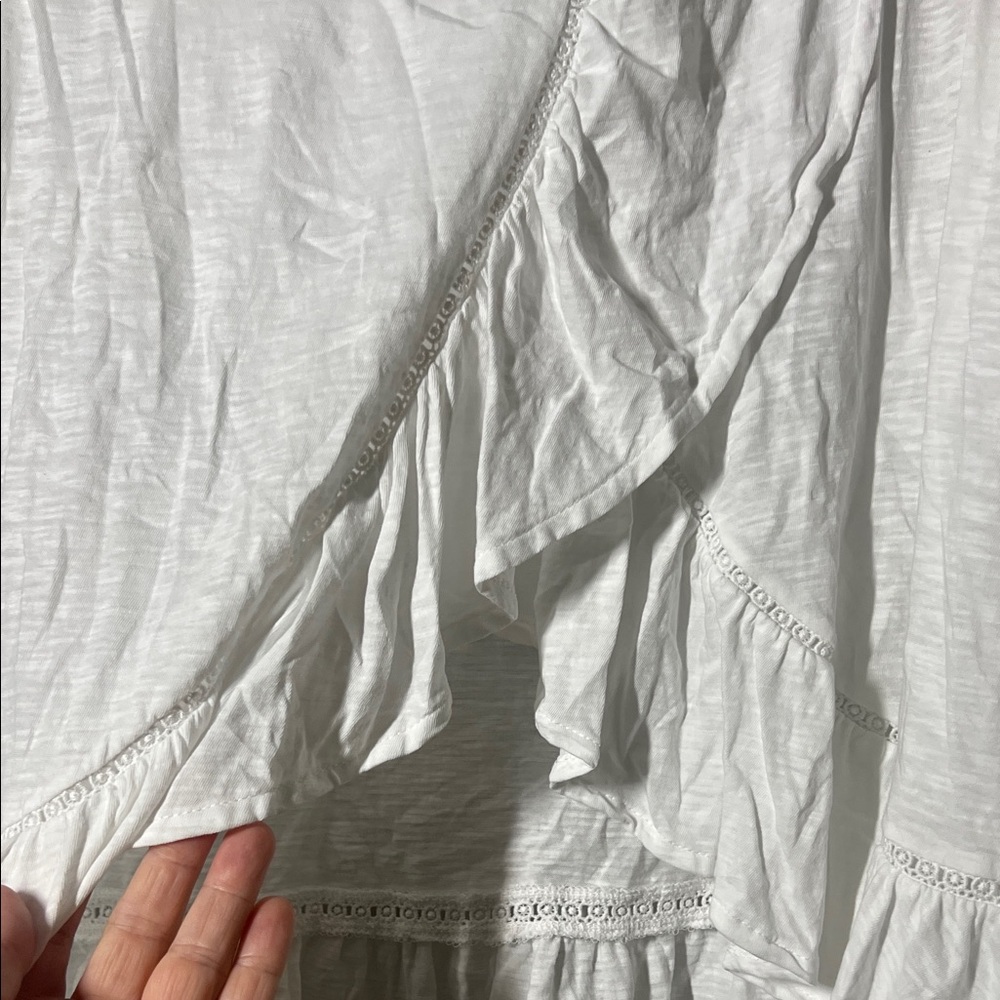 LOFT White Ruffle Hem Tank Top - Picture 4 of 5